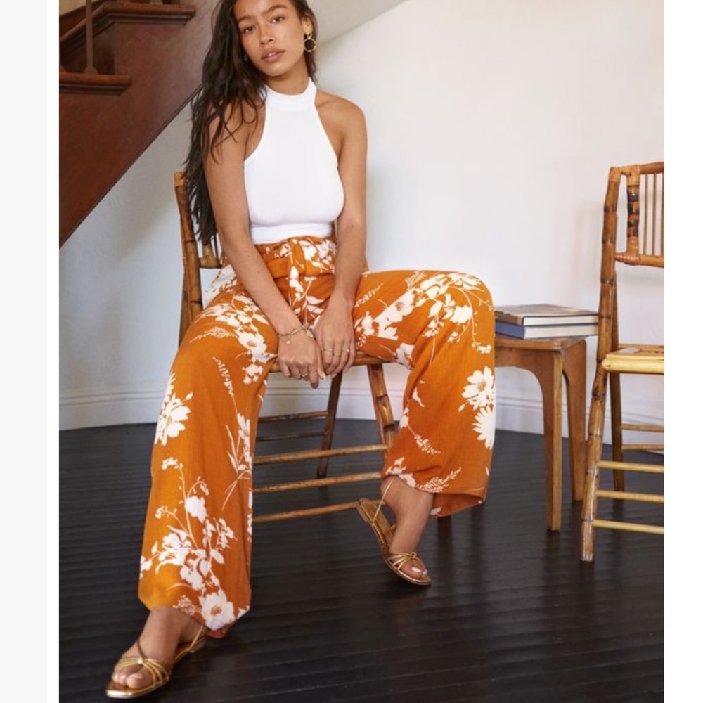 NET- JustFab Floral Print Gauze Pants XL